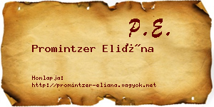 Promintzer Eliána névjegykártya